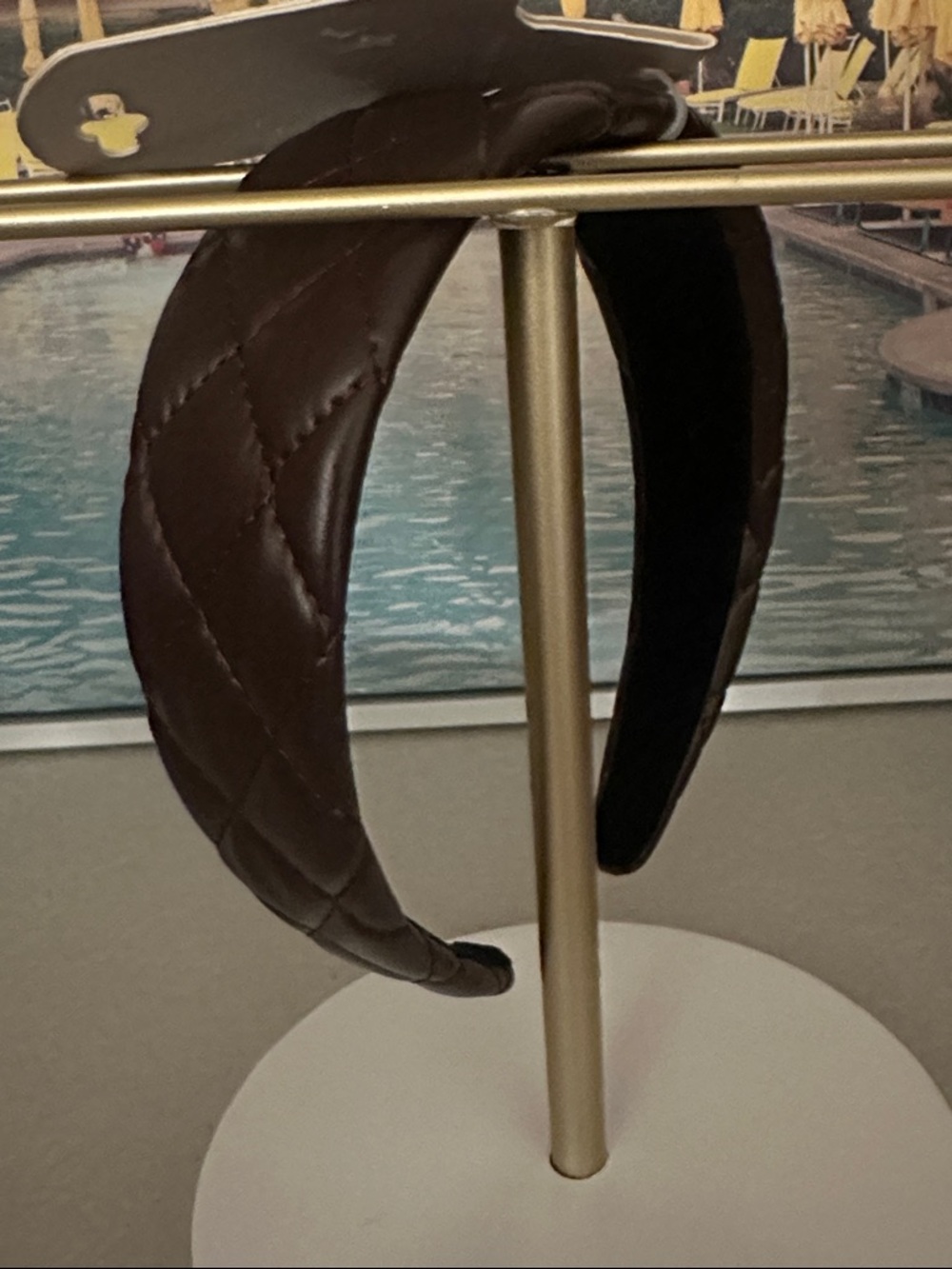 Elegant Brown Quilted Headband by Social Strand NWT